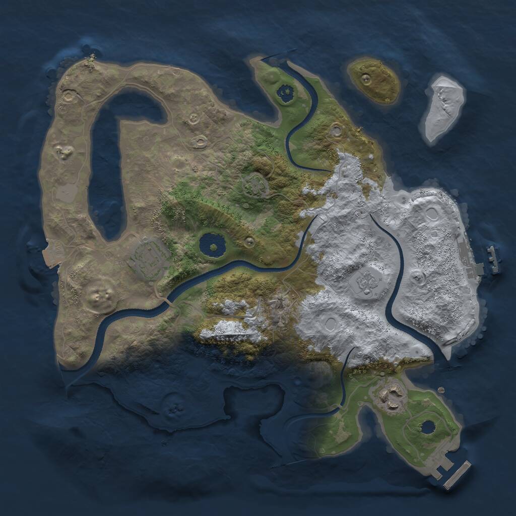Rust Map: Procedural Map, Size: 3000, Seed: 1049736, 7 Monuments