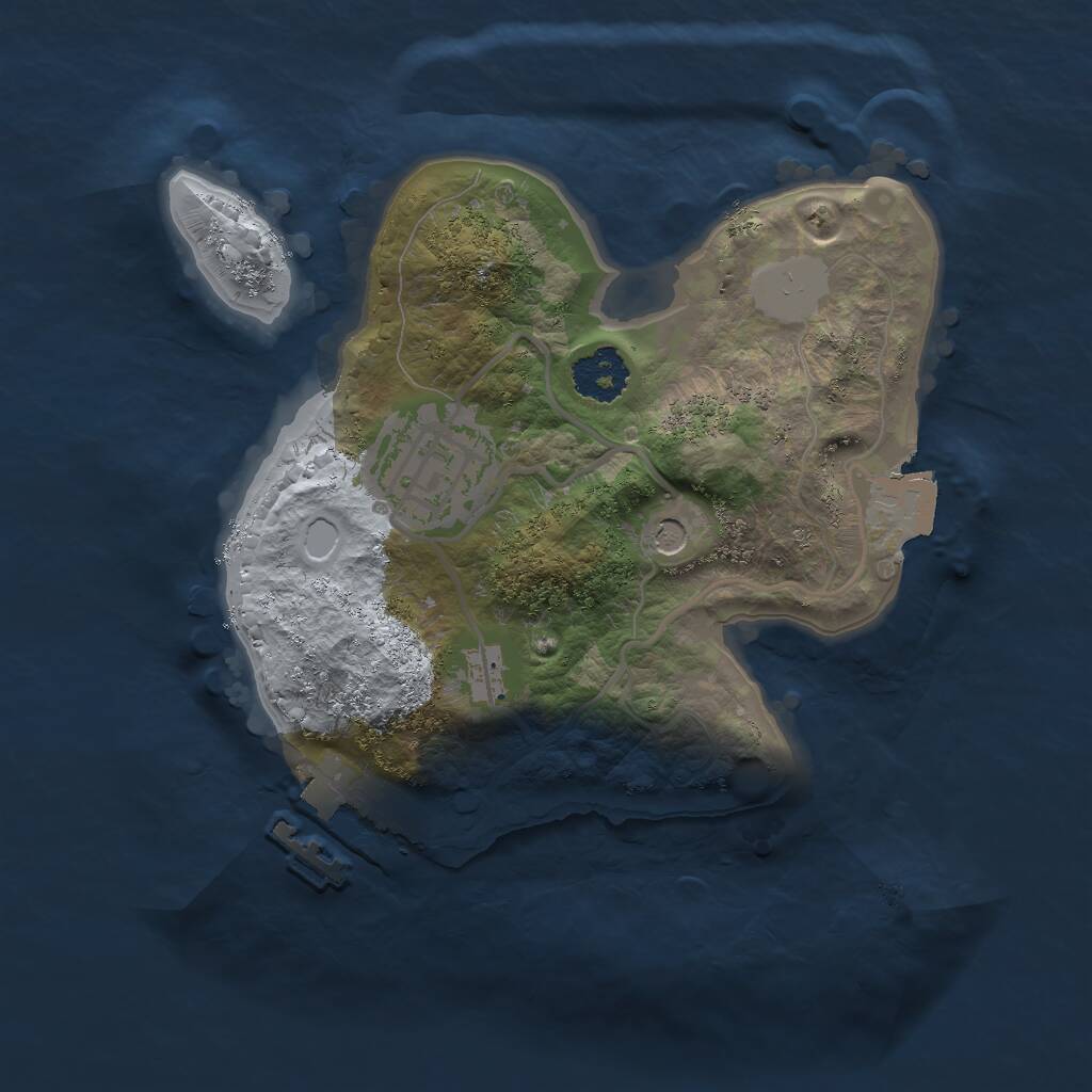 Rust Map: Procedural Map, Size: 2000, Seed: 3750, 4 Monuments