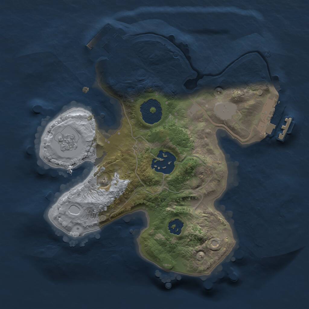 Rust Map: Procedural Map, Size: 2000, Seed: 129059675, 5 Monuments