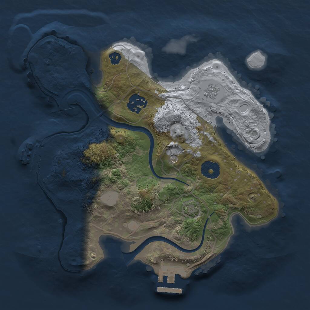 Rust Map: Procedural Map, Size: 2500, Seed: 12380148, 7 Monuments