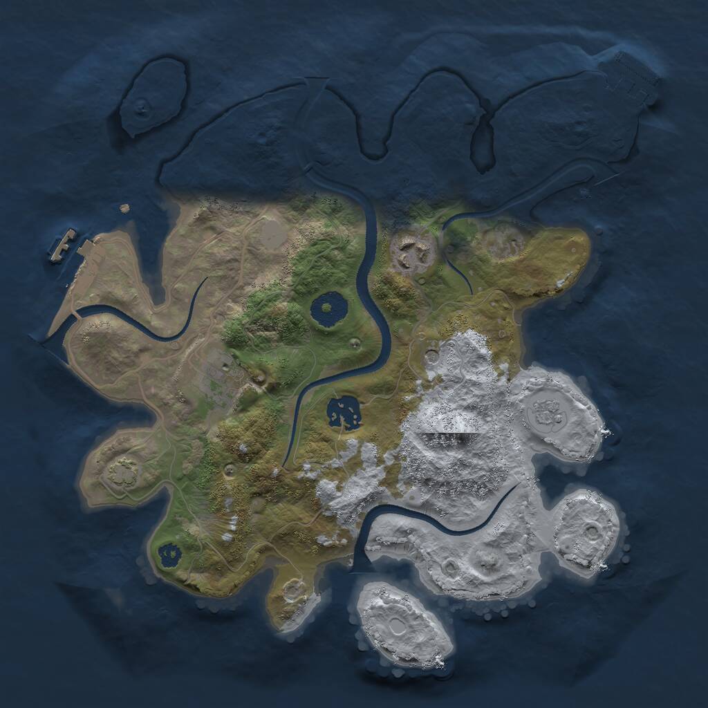 Rust Map: Procedural Map, Size: 3000, Seed: 958462, 9 Monuments