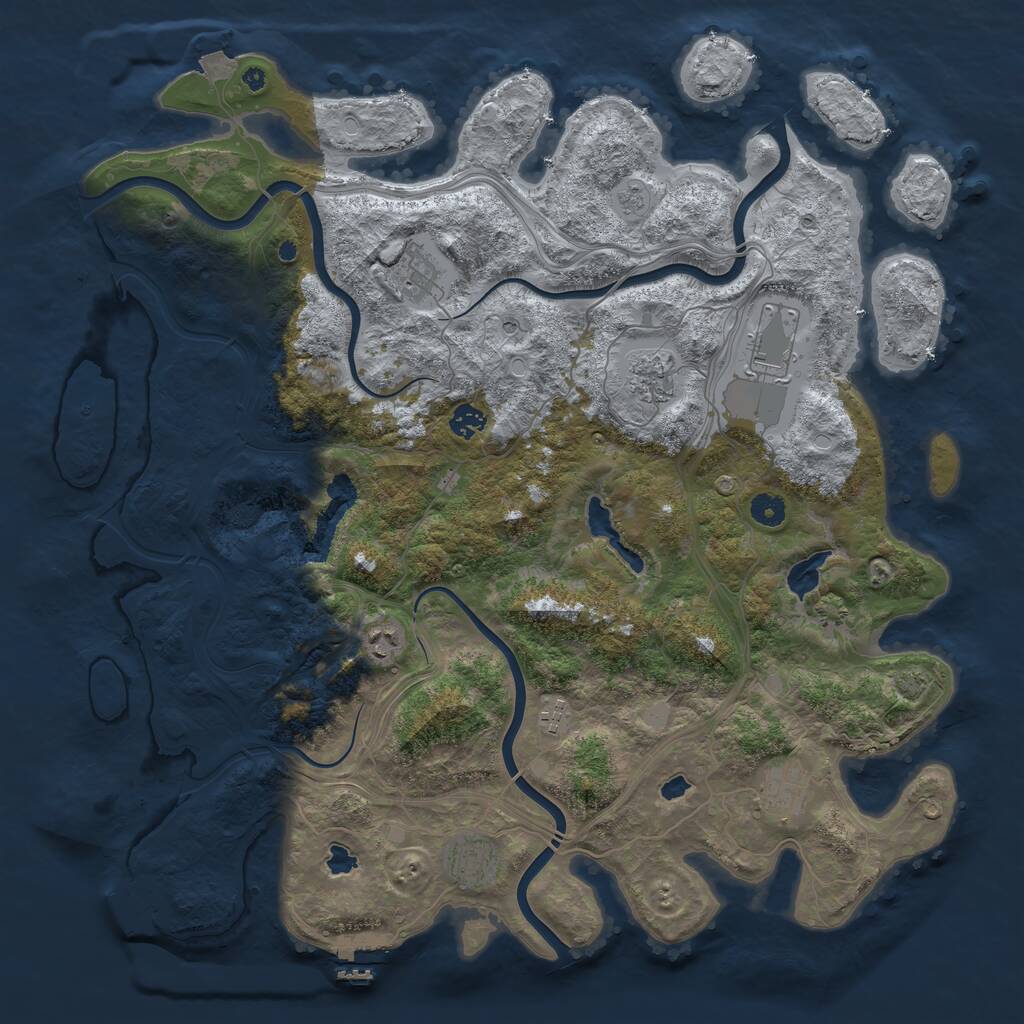 Rust Map: Procedural Map, Size: 4500, Seed: 20250669, 14 Monuments