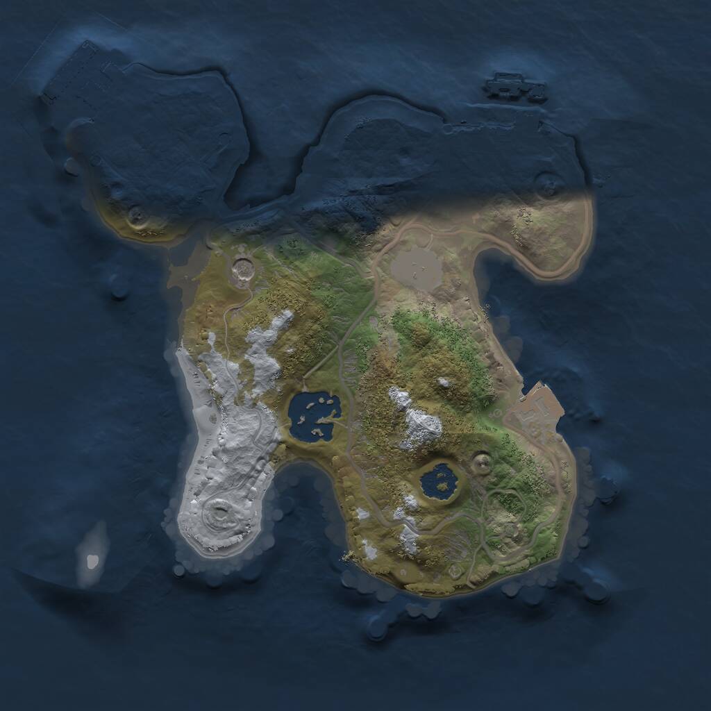 Rust Map: Procedural Map, Size: 2000, Seed: 1346999660, 5 Monuments