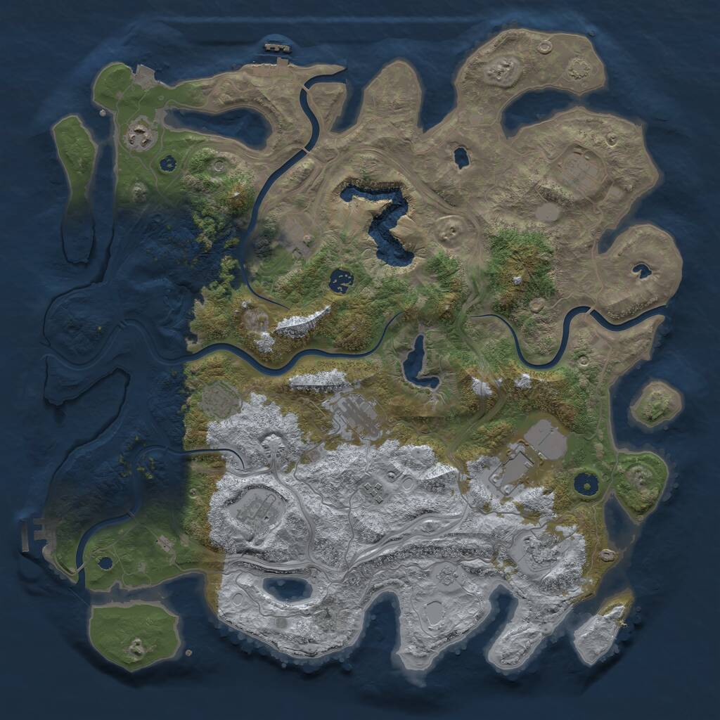 Rust Map: Procedural Map, Size: 4500, Seed: 20250601, 16 Monuments