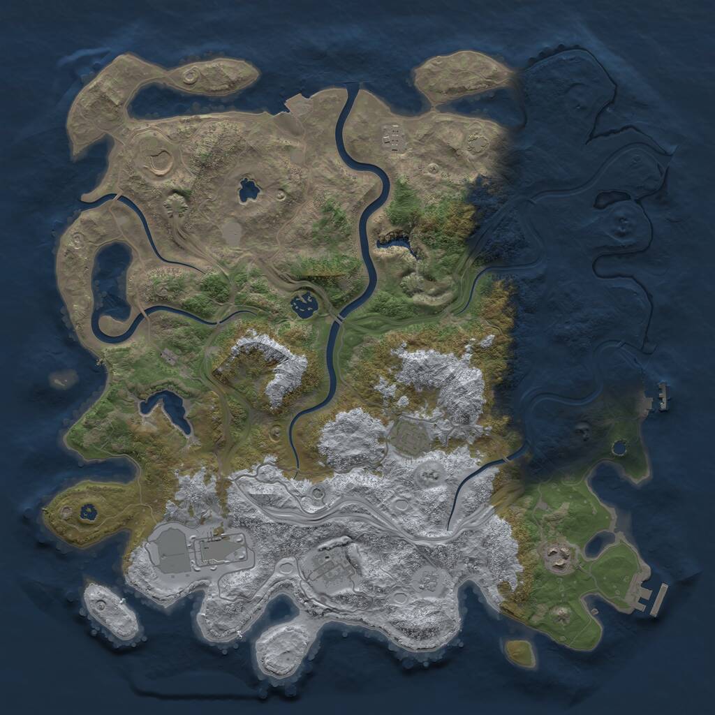 Rust Map: Procedural Map, Size: 4250, Seed: 1889898223, 13 Monuments