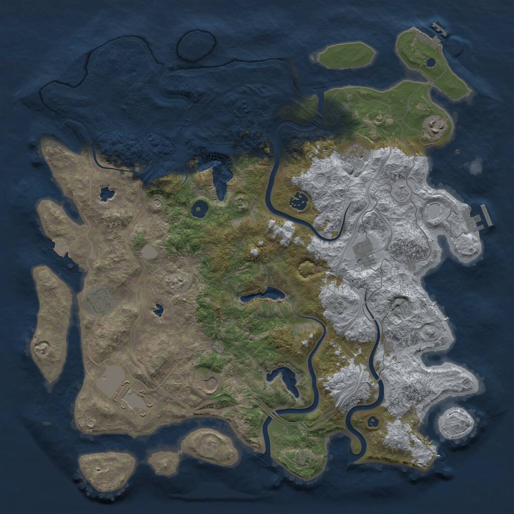 Rust Map: Procedural Map, Size: 4500, Seed: 65052682, 14 Monuments