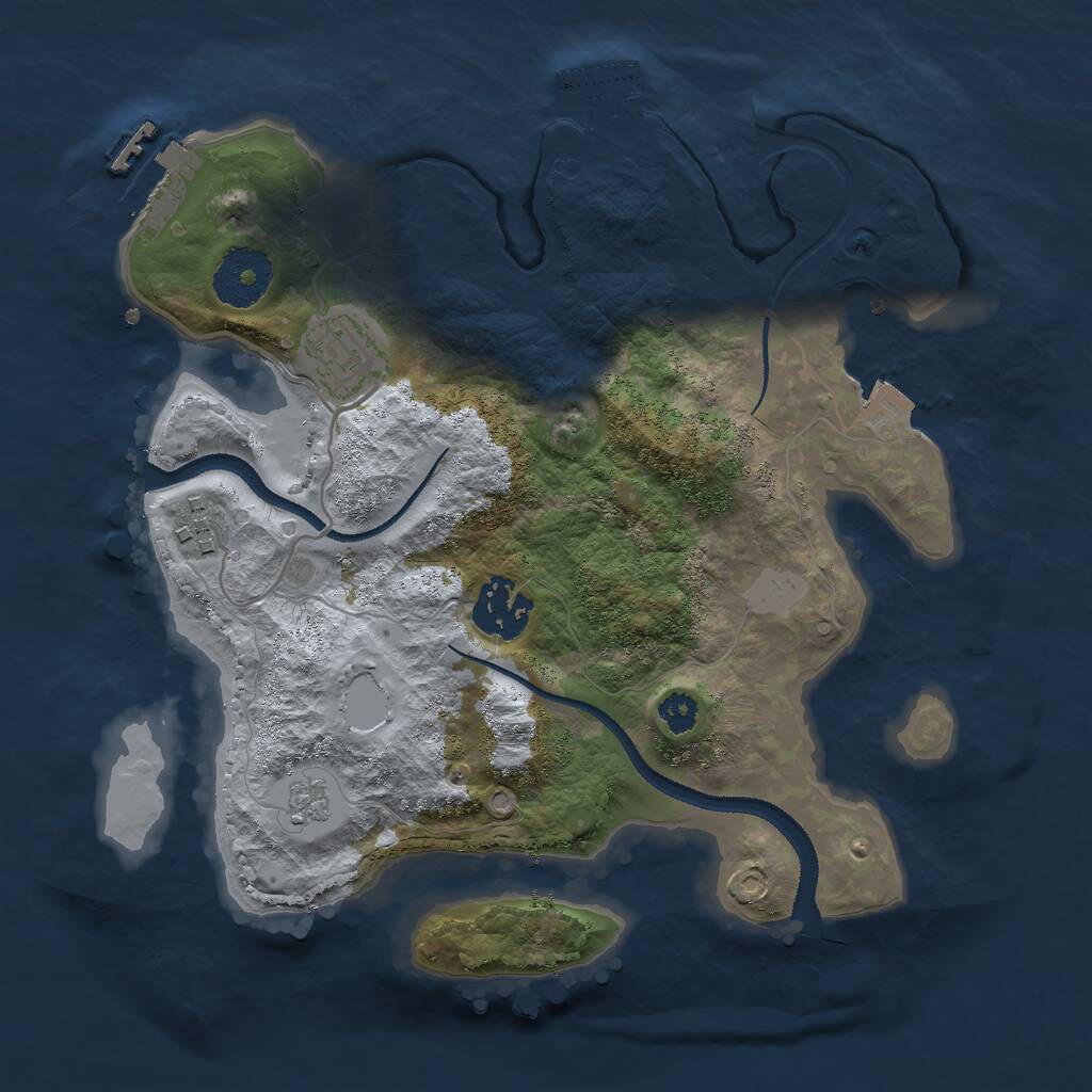 Rust Map: Procedural Map, Size: 2800, Seed: 443976092, 7 Monuments