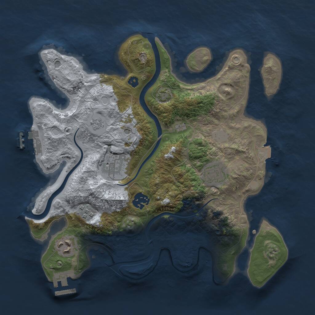 Rust Map: Procedural Map, Size: 3000, Seed: 1525218892, 11 Monuments