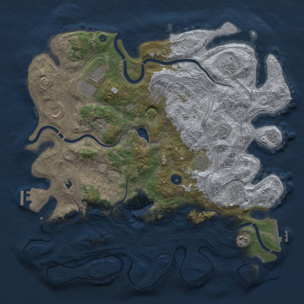 Rust Map: Procedural Map, Size: 4250, Seed: 927817824, 14 Monuments