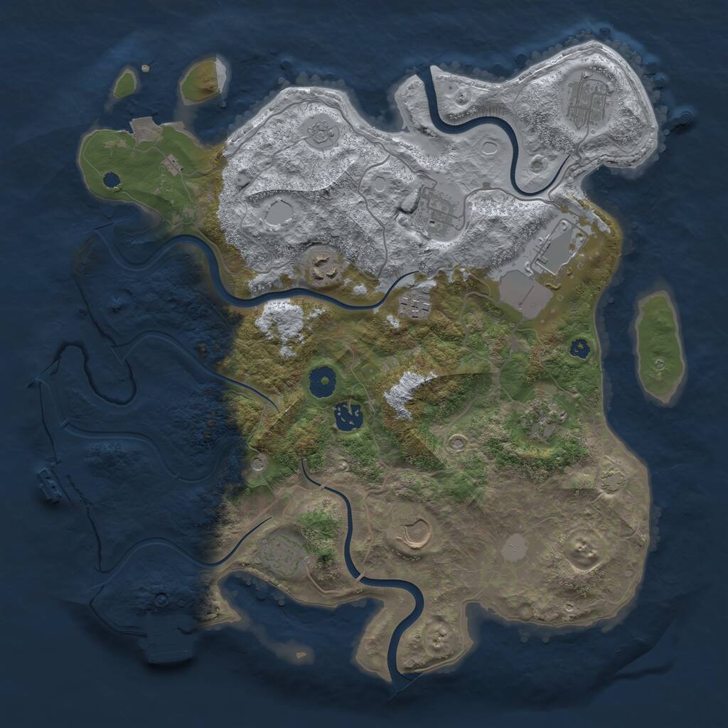 Rust Map: Procedural Map, Size: 3700, Seed: 41320689, 15 Monuments