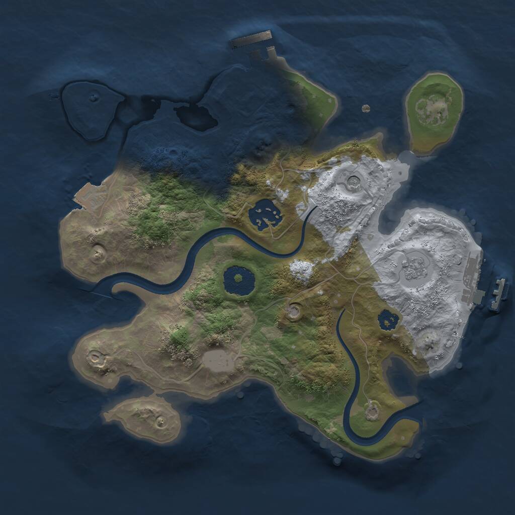 Rust Map: Procedural Map, Size: 2500, Seed: 214748364, 6 Monuments