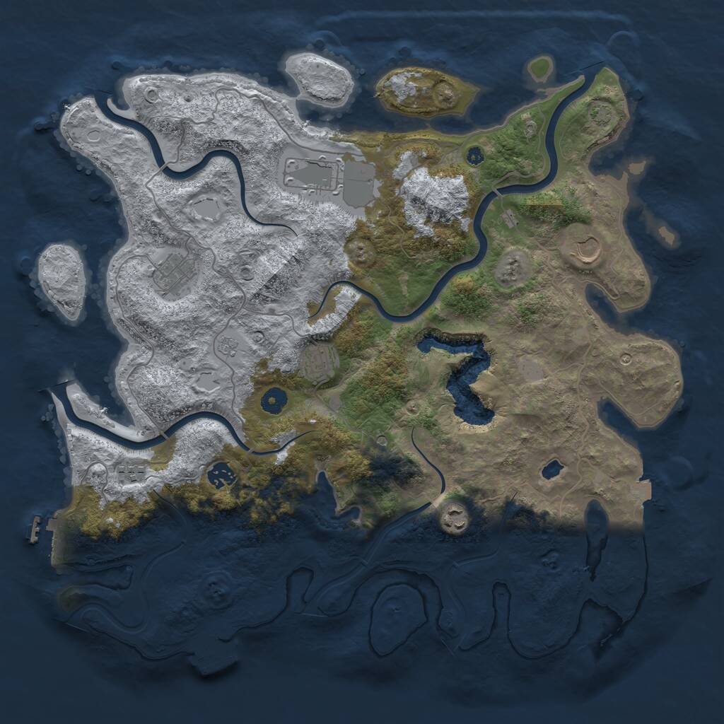 Rust Map: Procedural Map, Size: 4200, Seed: 30062025, 13 Monuments