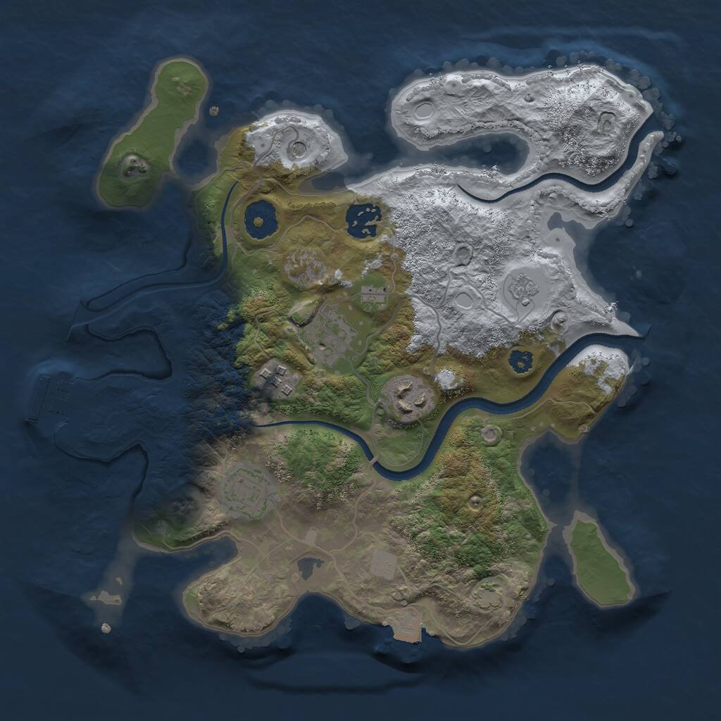 Rust Map: Procedural Map, Size: 3000, Seed: 1301337756, 10 Monuments