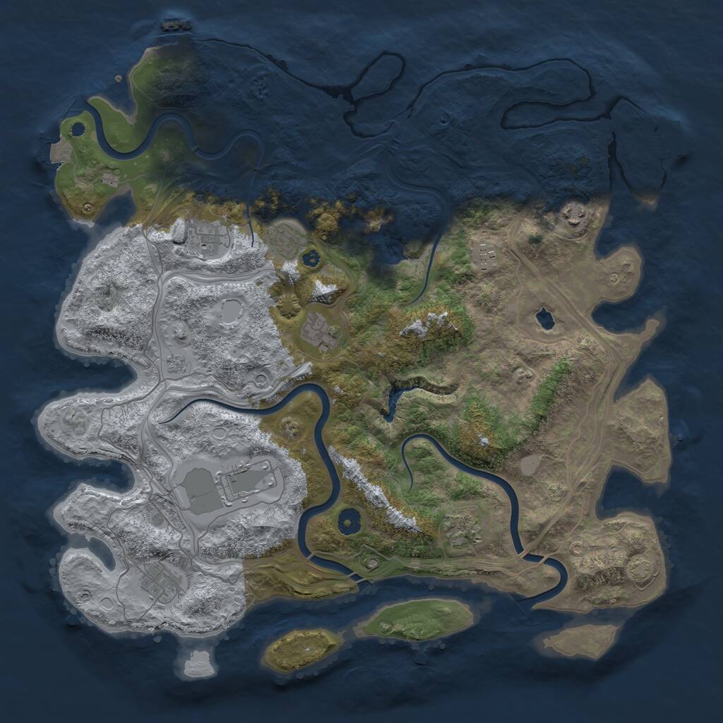 Rust Map: Procedural Map, Size: 4250, Seed: 169542991, 14 Monuments