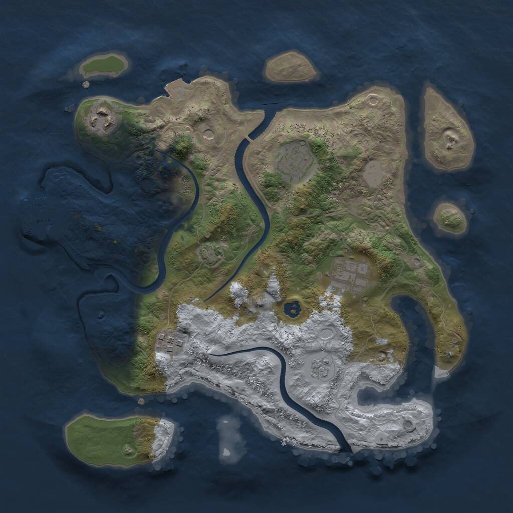 Rust Map: Procedural Map, Size: 3000, Seed: 2048918548, 9 Monuments