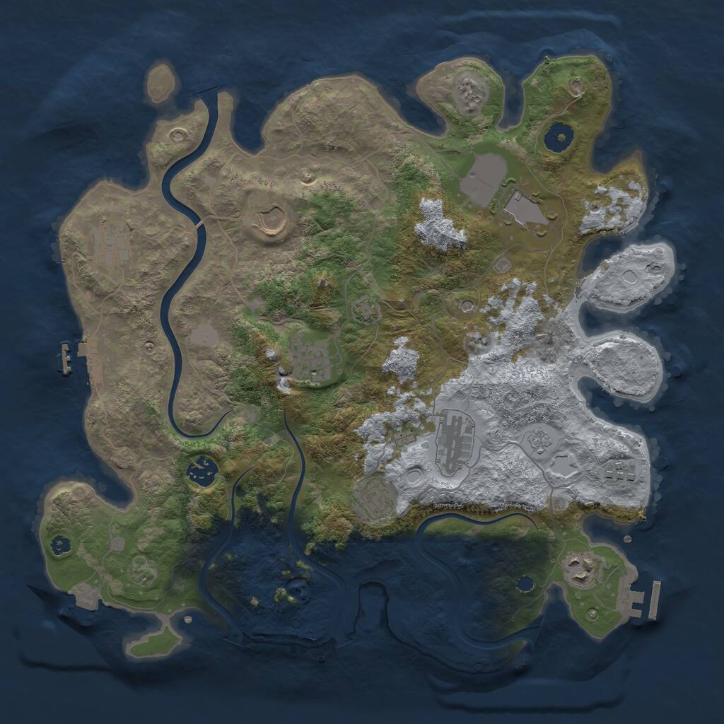 Rust Map: Procedural Map, Size: 3750, Seed: 648247, 15 Monuments