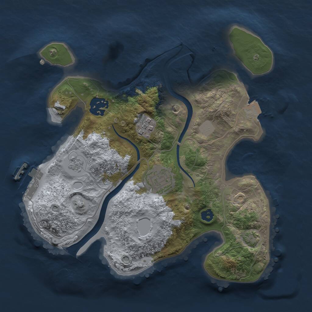 Rust Map: Procedural Map, Size: 2500, Seed: 1115, 7 Monuments