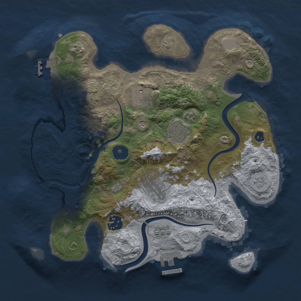 Rust Map: Procedural Map, Size: 3000, Seed: 165400187, 11 Monuments