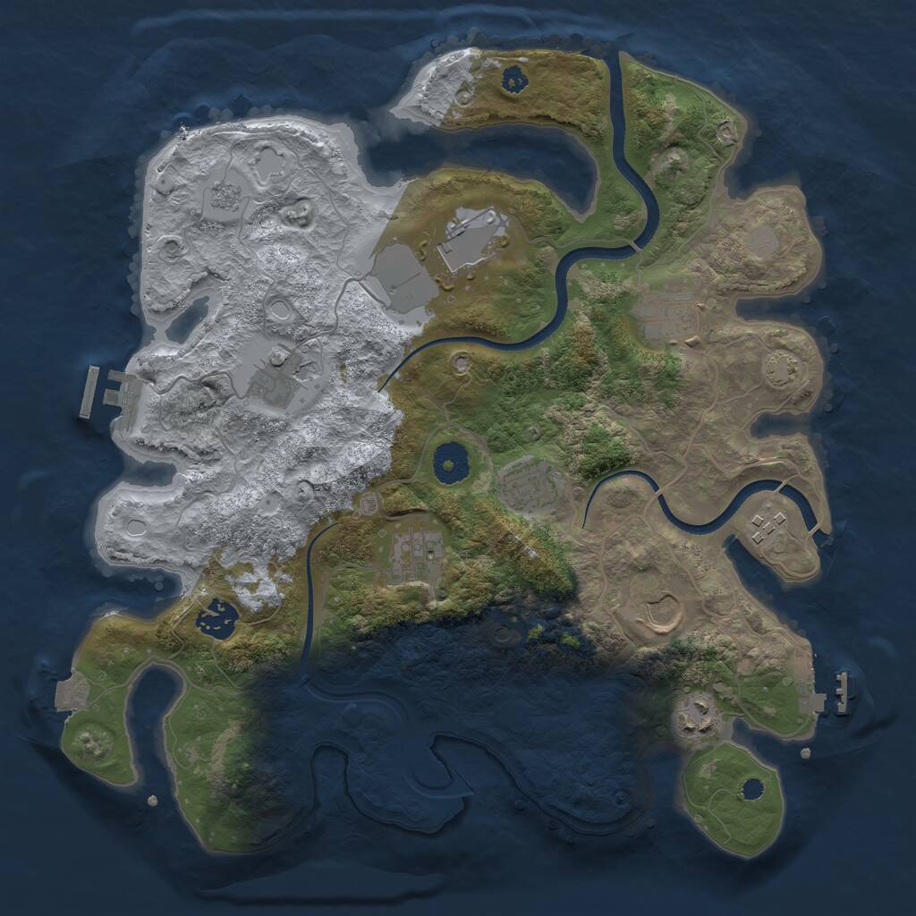 Rust Map: Procedural Map, Size: 3500, Seed: 312782538, 15 Monuments