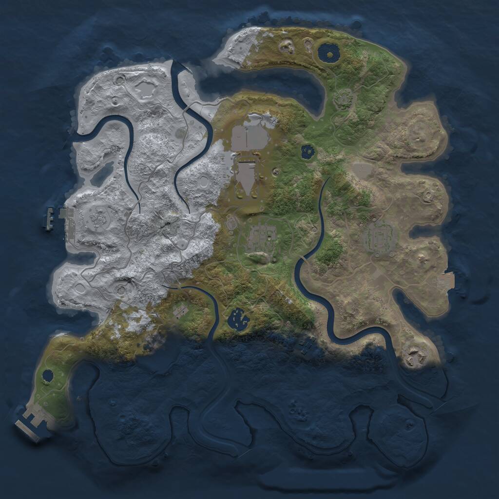 Rust Map: Procedural Map, Size: 3500, Seed: 312782538, 13 Monuments