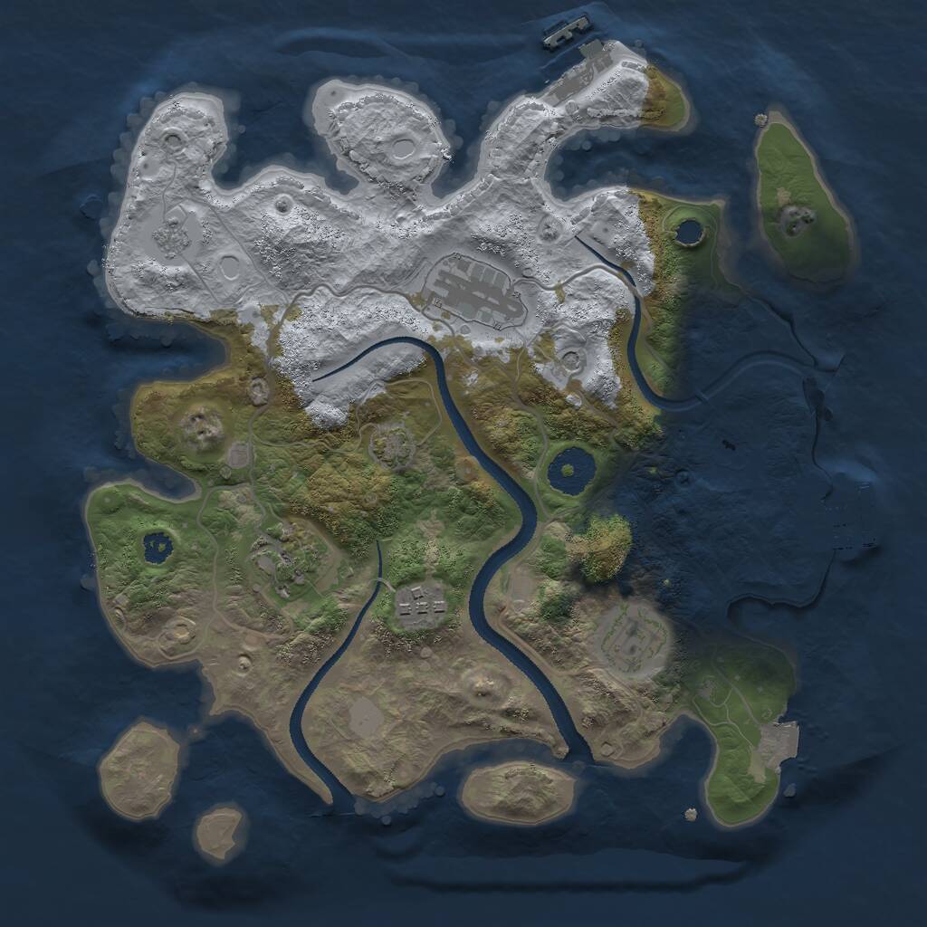 Rust Map: Procedural Map, Size: 3000, Seed: 911667460, 10 Monuments