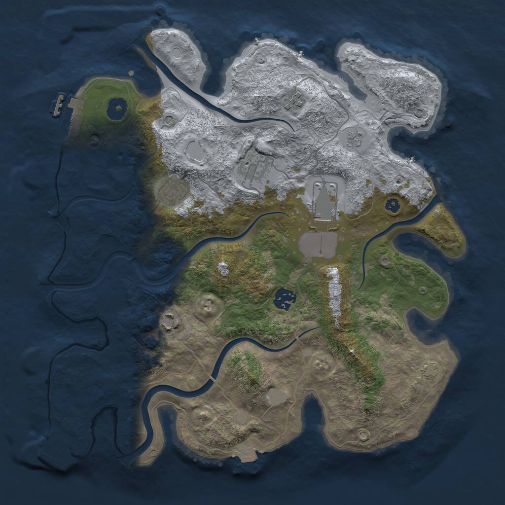 Rust Map: Procedural Map, Size: 3500, Seed: 1620753962, 12 Monuments