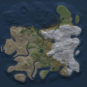 Thumbnail Rust Map: Procedural Map, Size: 3500, Seed: 1589438839, 11 Monuments