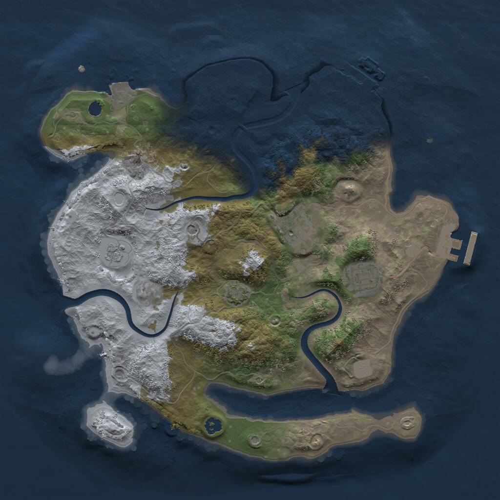 Rust Map: Procedural Map, Size: 3000, Seed: 1498524895, 8 Monuments