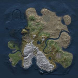 Thumbnail Rust Map: Procedural Map, Size: 3000, Seed: 1769867645, 9 Monuments