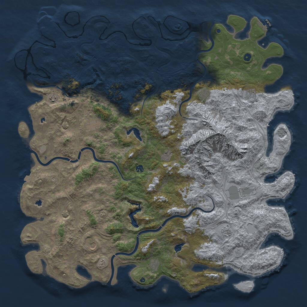 Rust Map: Procedural Map, Size: 6000, Seed: 290525, 17 Monuments