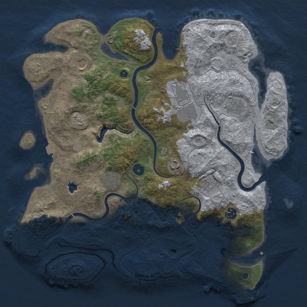 Rust Map: Procedural Map, Size: 4000, Seed: 1999541330, 13 Monuments