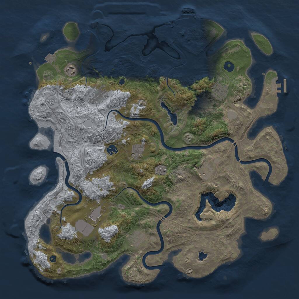 Rust Map: Procedural Map, Size: 4350, Seed: 915966308, 15 Monuments