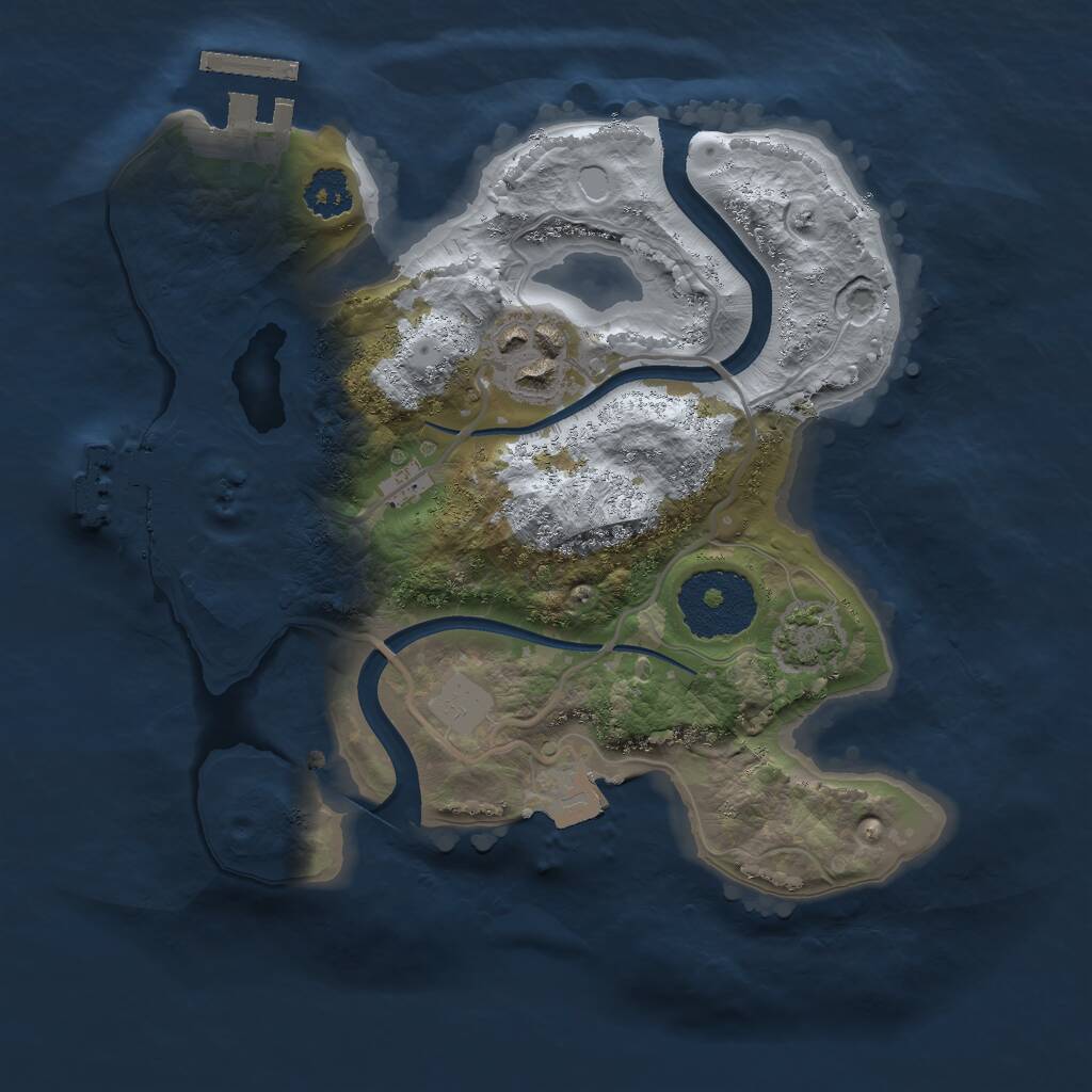 Rust Map: Procedural Map, Size: 2250, Seed: 13084243, 5 Monuments