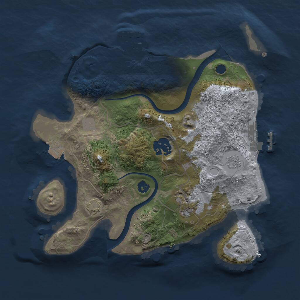 Rust Map: Procedural Map, Size: 2500, Seed: 51896423, 7 Monuments