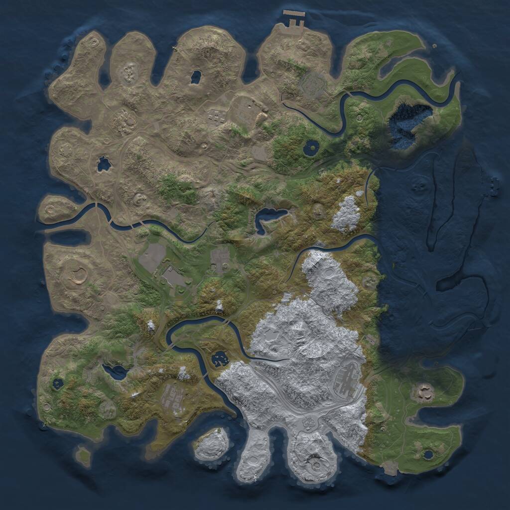Rust Map: Procedural Map, Size: 4700, Seed: 1516570381, 17 Monuments