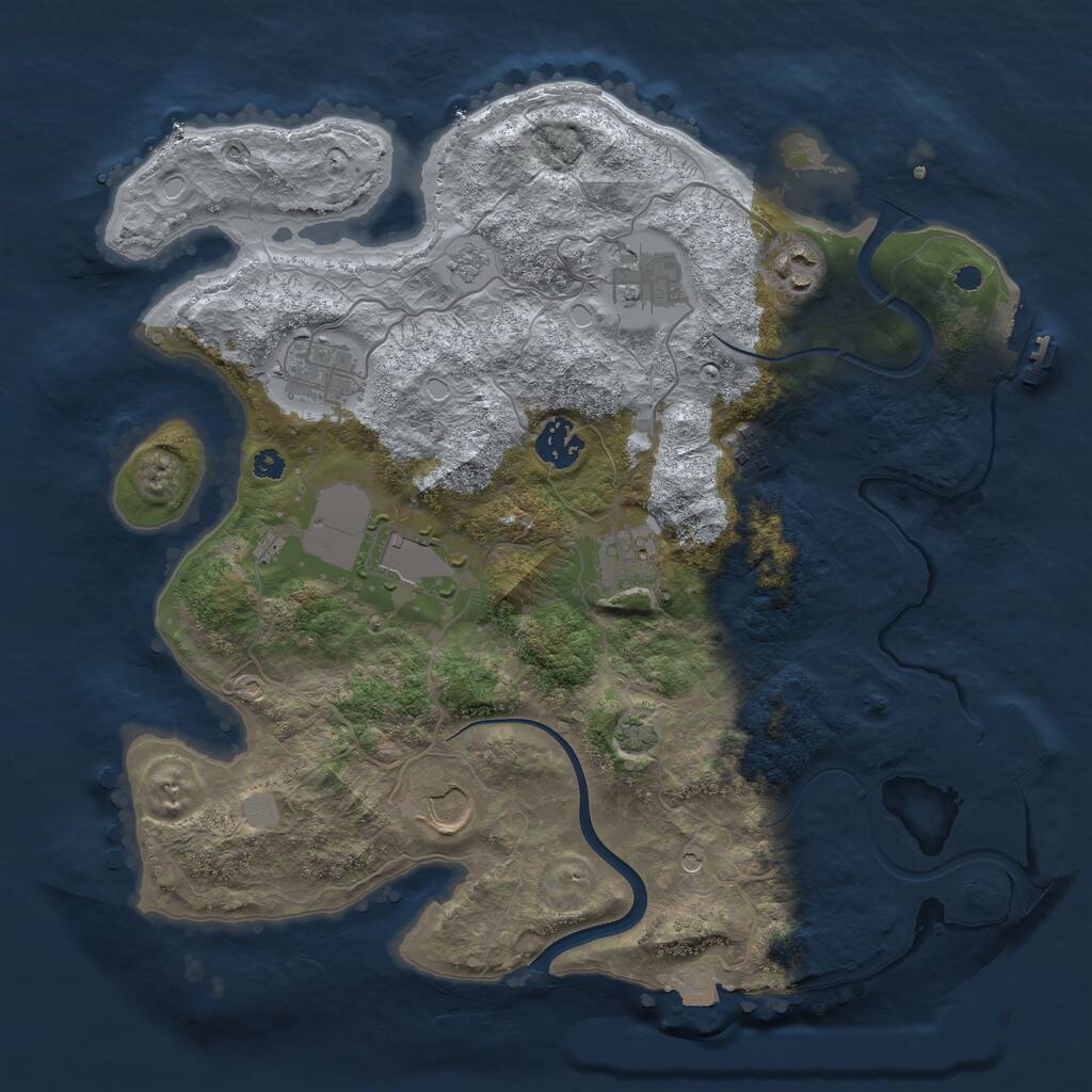 Rust Map: Procedural Map, Size: 3500, Seed: 738546972, 14 Monuments
