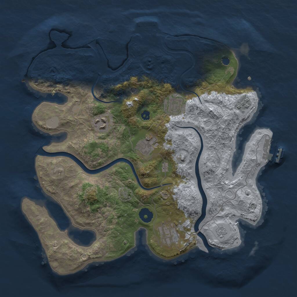 Rust Map: Procedural Map, Size: 3200, Seed: 104, 11 Monuments