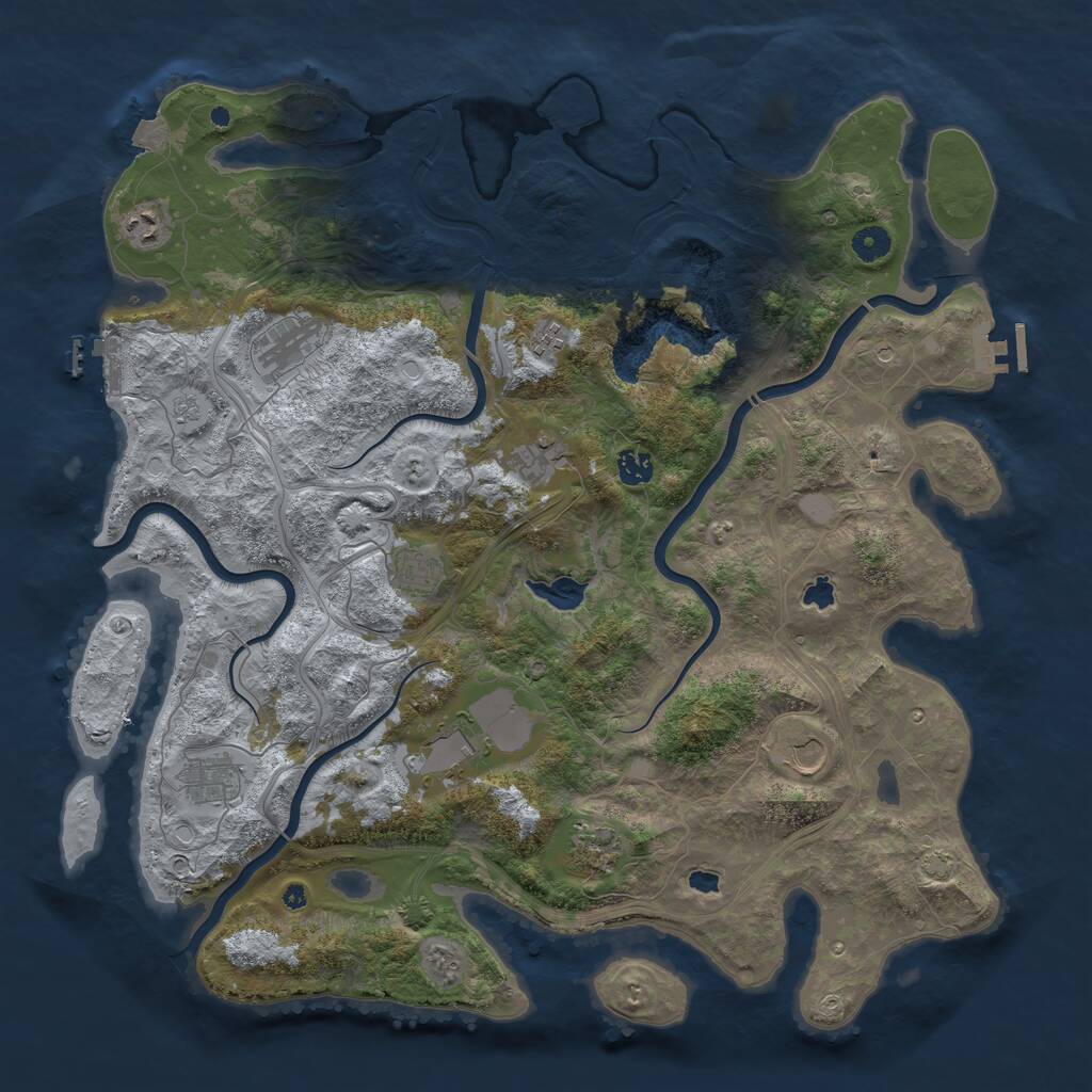 Rust Map: Procedural Map, Size: 4500, Seed: 248538481, 16 Monuments