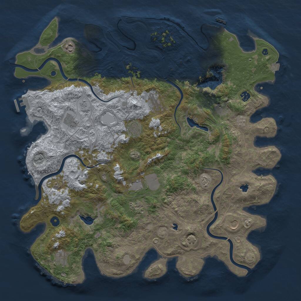 Rust Map: Procedural Map, Size: 4750, Seed: 841881187, 17 Monuments