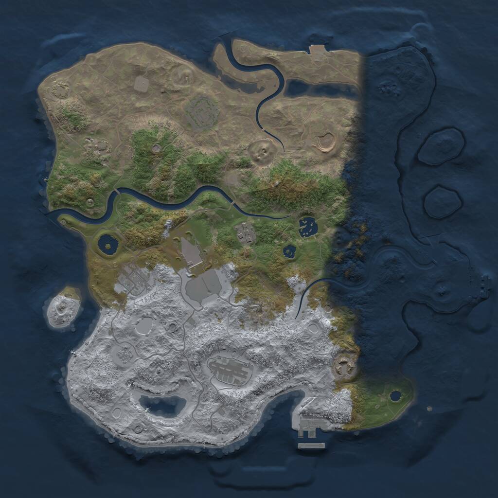 Rust Map: Procedural Map, Size: 3750, Seed: 1616054112, 15 Monuments