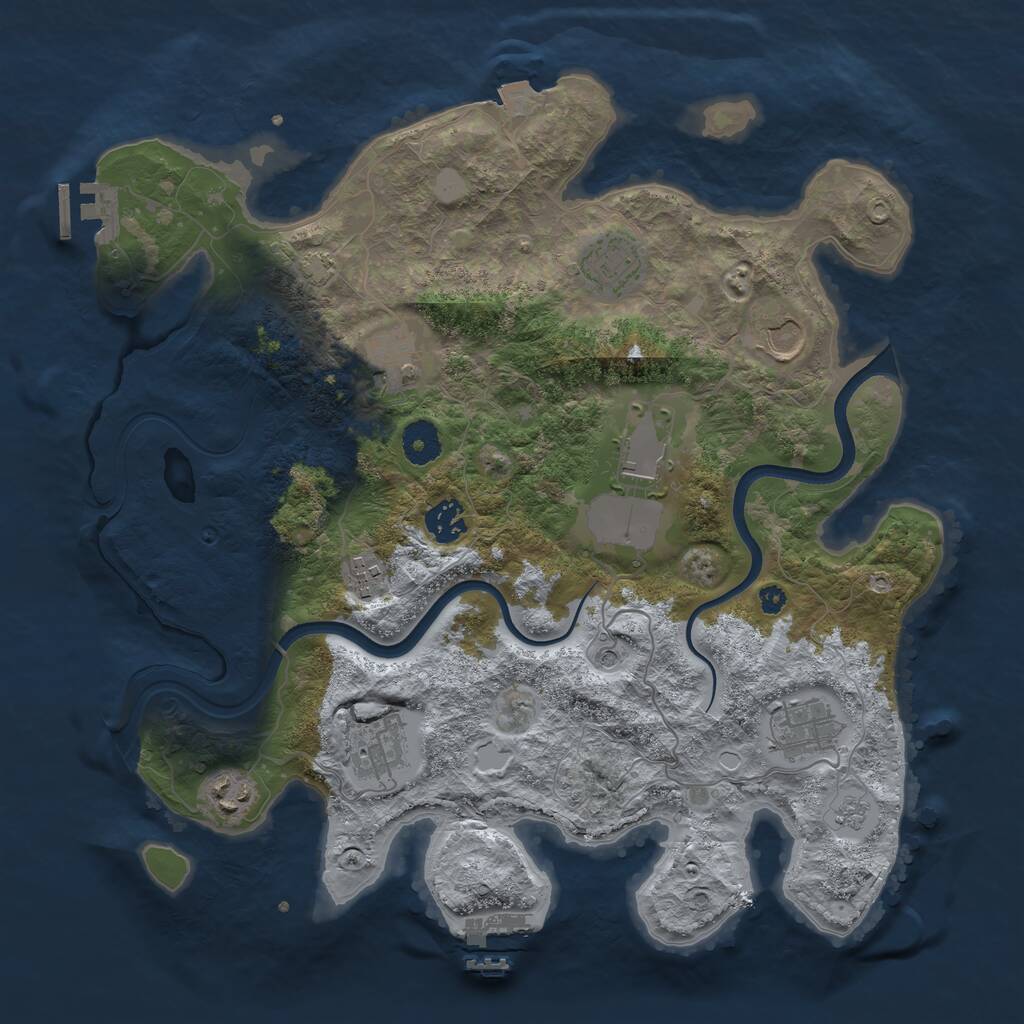 Rust Map: Procedural Map, Size: 3700, Seed: 509649876, 15 Monuments