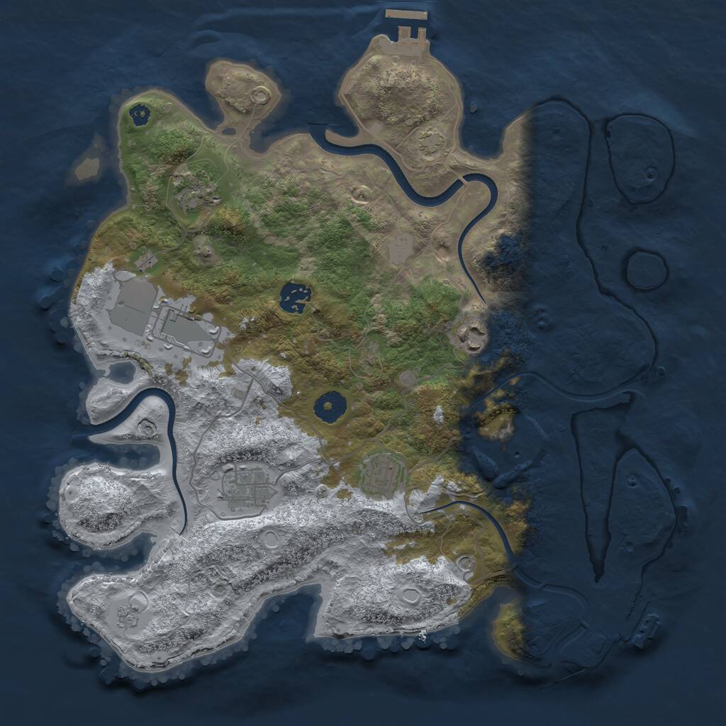 Rust Map: Procedural Map, Size: 3500, Seed: 190521952, 13 Monuments