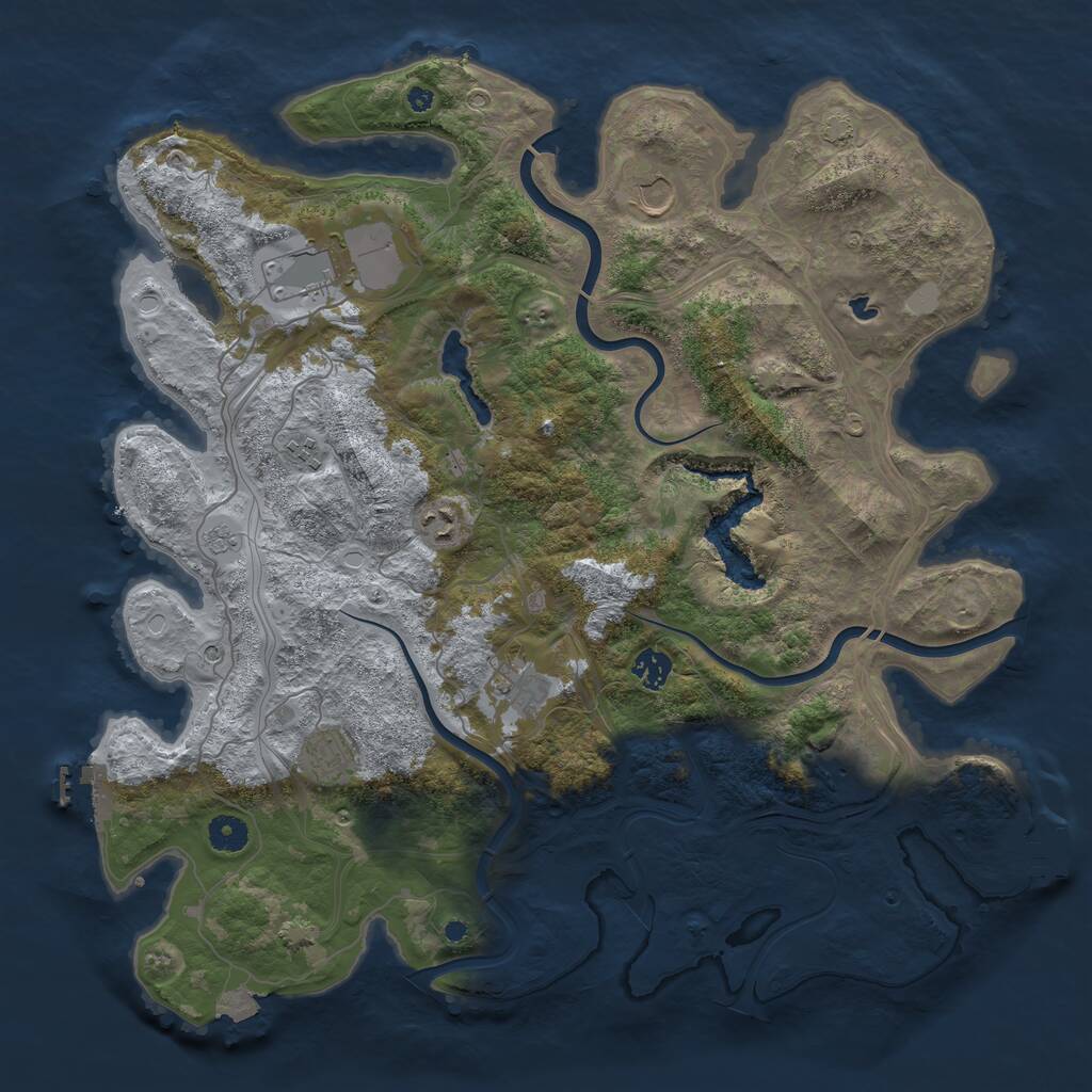 Rust Map: Procedural Map, Size: 4255, Seed: 2033426430, 14 Monuments