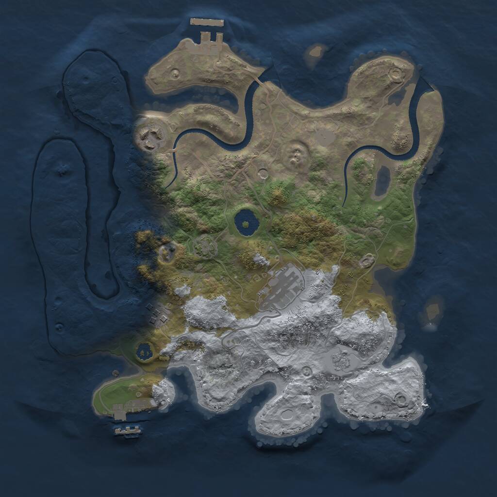 Rust Map: Procedural Map, Size: 3000, Seed: 66699966, 9 Monuments