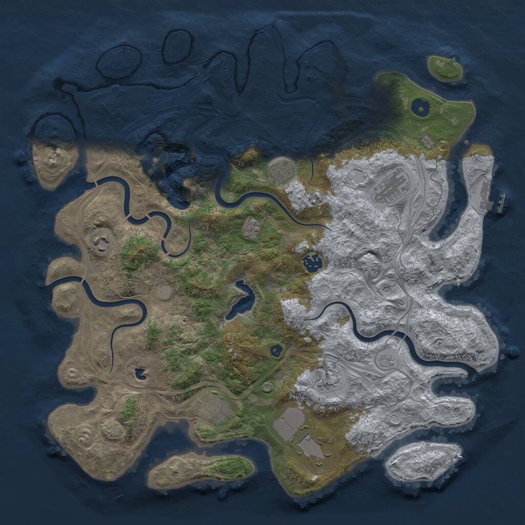 Rust Map: Procedural Map, Size: 4250, Seed: 27534, 13 Monuments