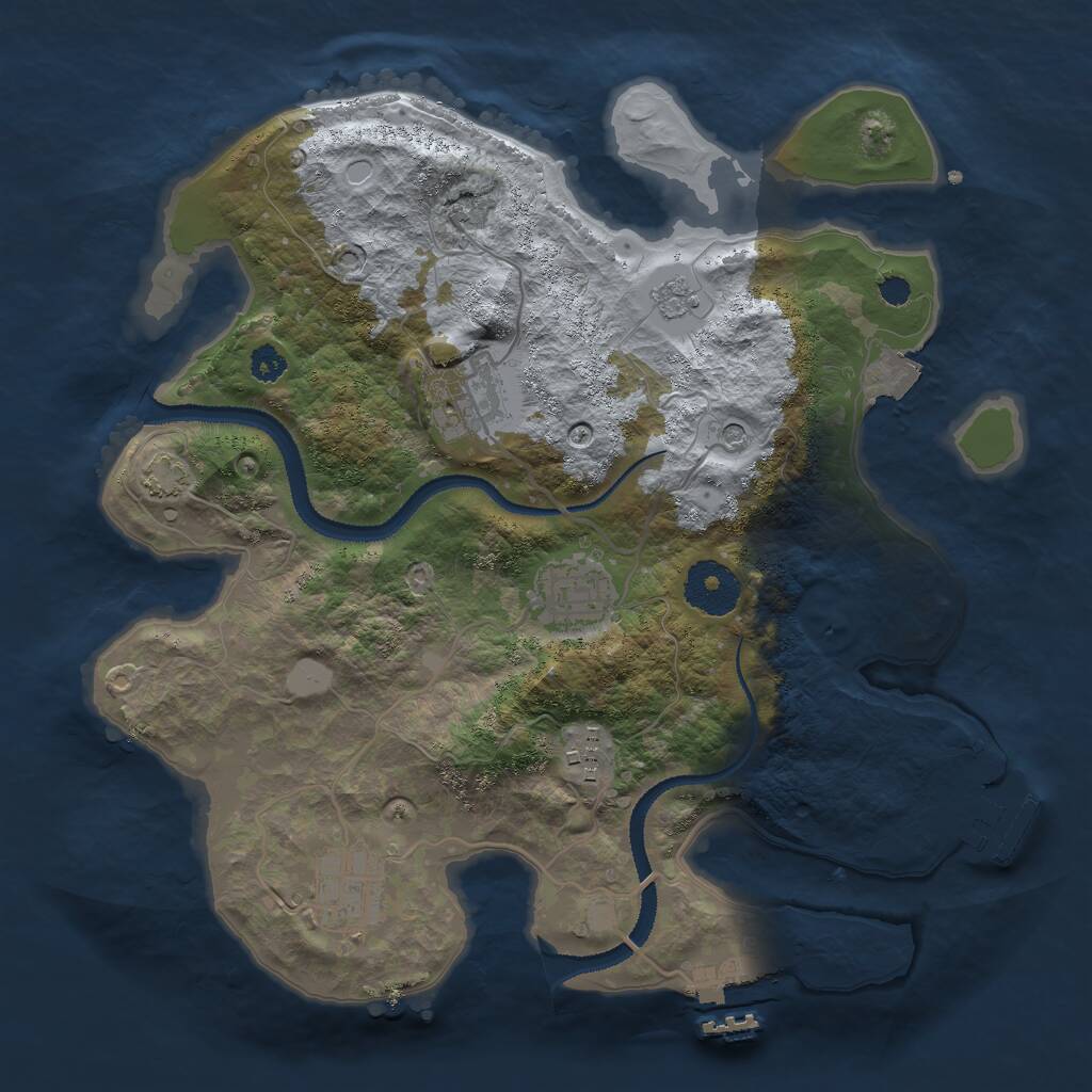 Rust Map: Procedural Map, Size: 3000, Seed: 1786147780, 10 Monuments