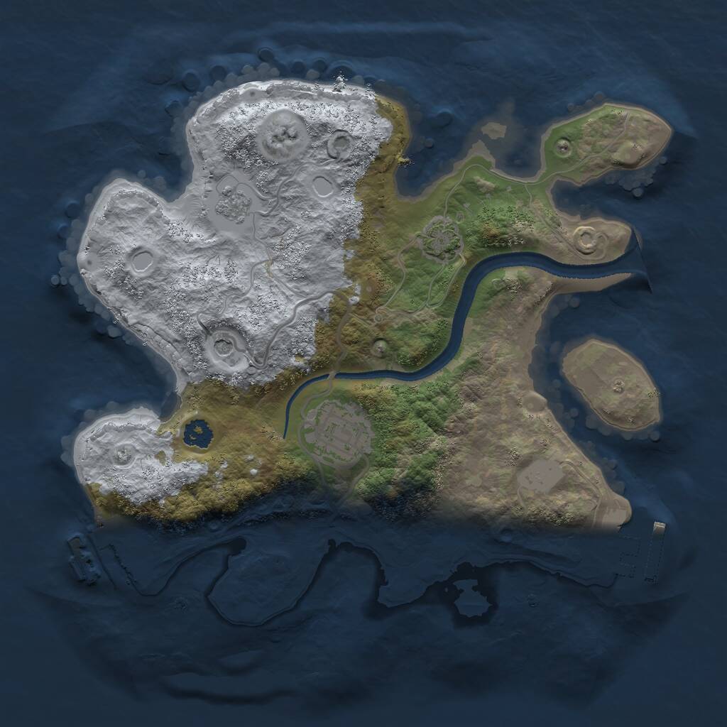 Rust Map: Procedural Map, Size: 2500, Seed: 46378, 7 Monuments