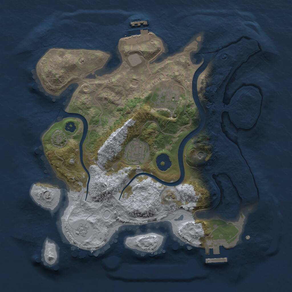 Rust Map: Procedural Map, Size: 2742, Seed: 1506199103, 8 Monuments