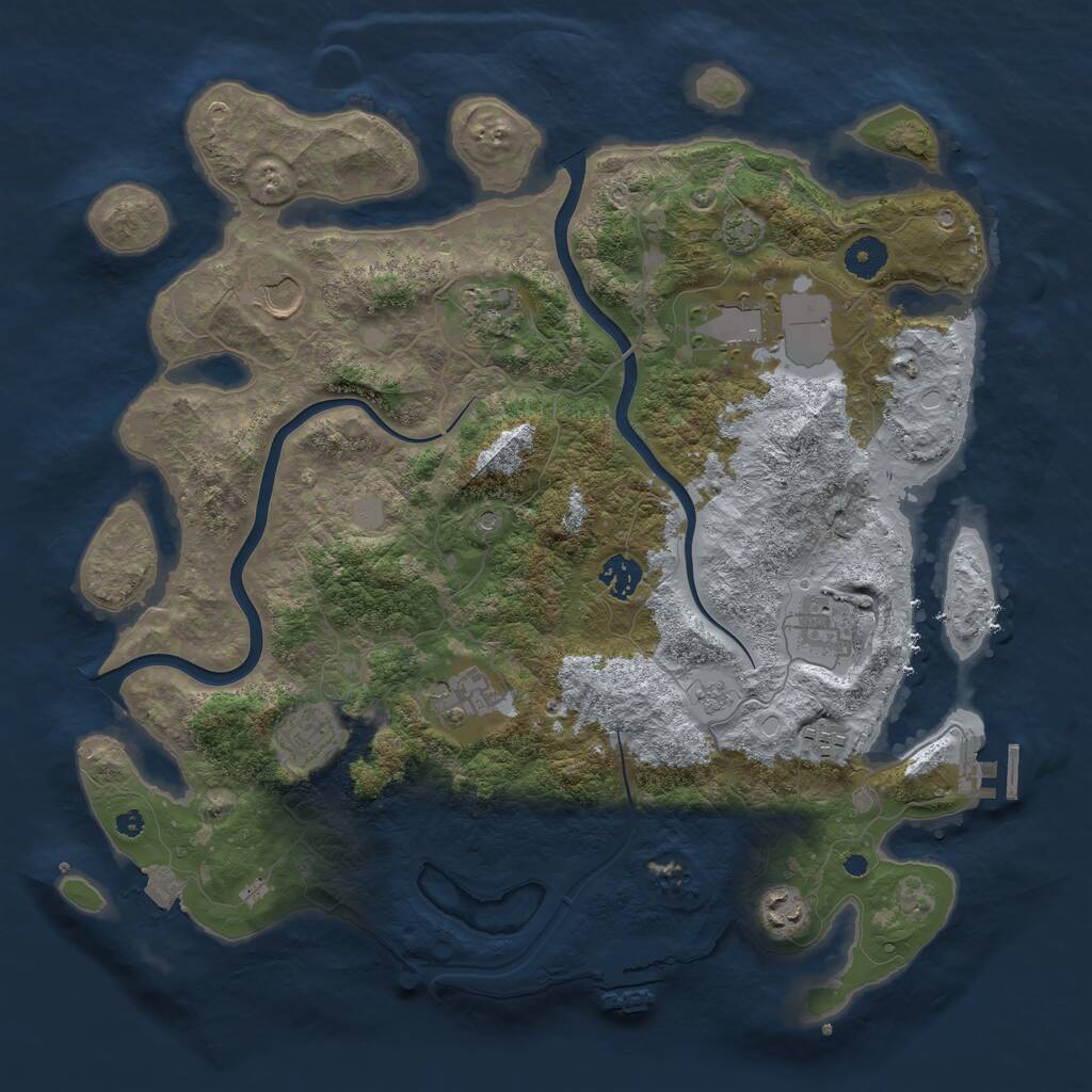 Rust Map: Procedural Map, Size: 3950, Seed: 817449075, 15 Monuments