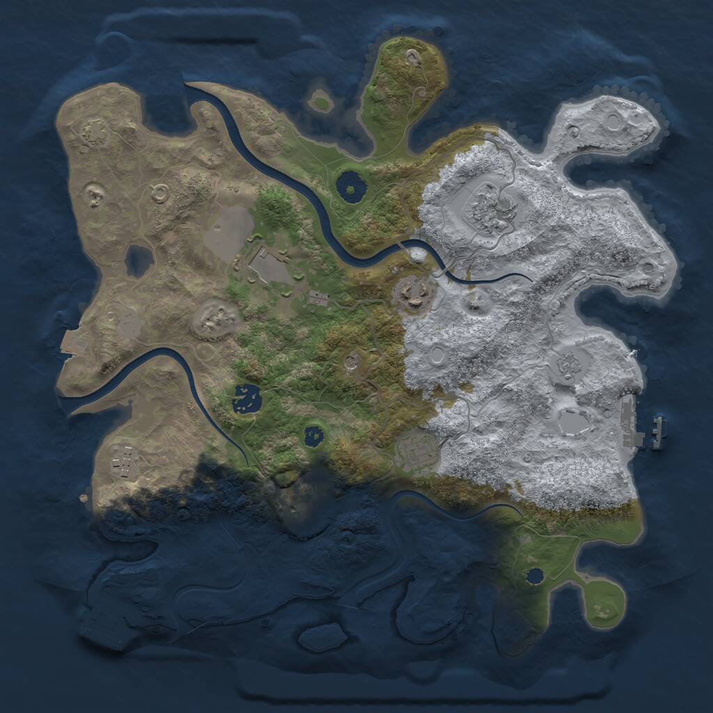 Rust Map: Procedural Map, Size: 3500, Seed: 12155, 13 Monuments